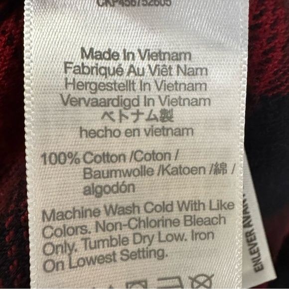 Madewell Flannel Side-Button Oversized Ex-Boyfriend Shirt Buffalo Check Large - Picture 13 of 14